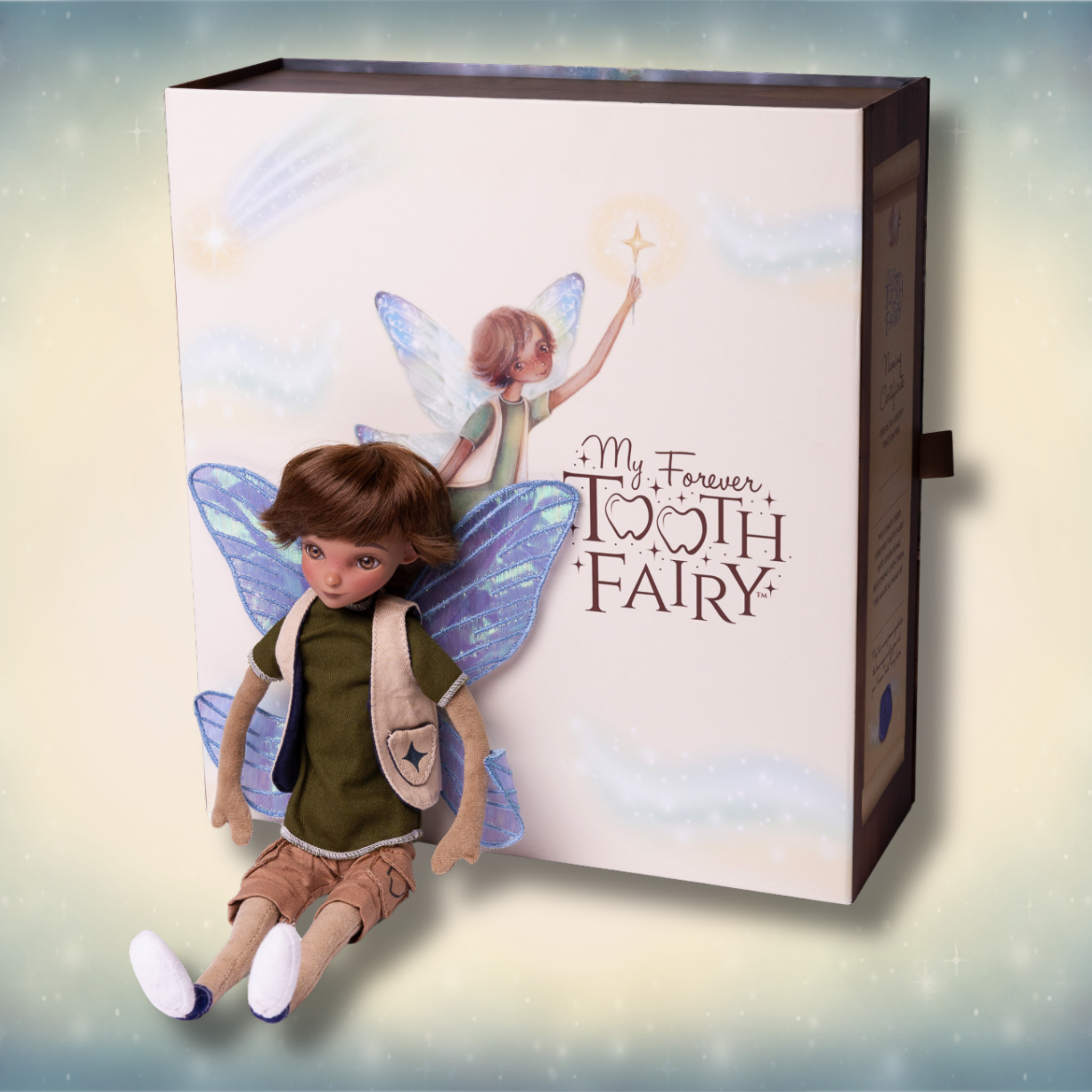 My Forever Tooth Fairy Gift Set - Boy - Includes Storybook, Tooth Fairy Plush Figure, Tooth Tote & Dis'Play' Case - PREORDER ONLY (Max 2 Per Cust) - Shipping W/C 22.09