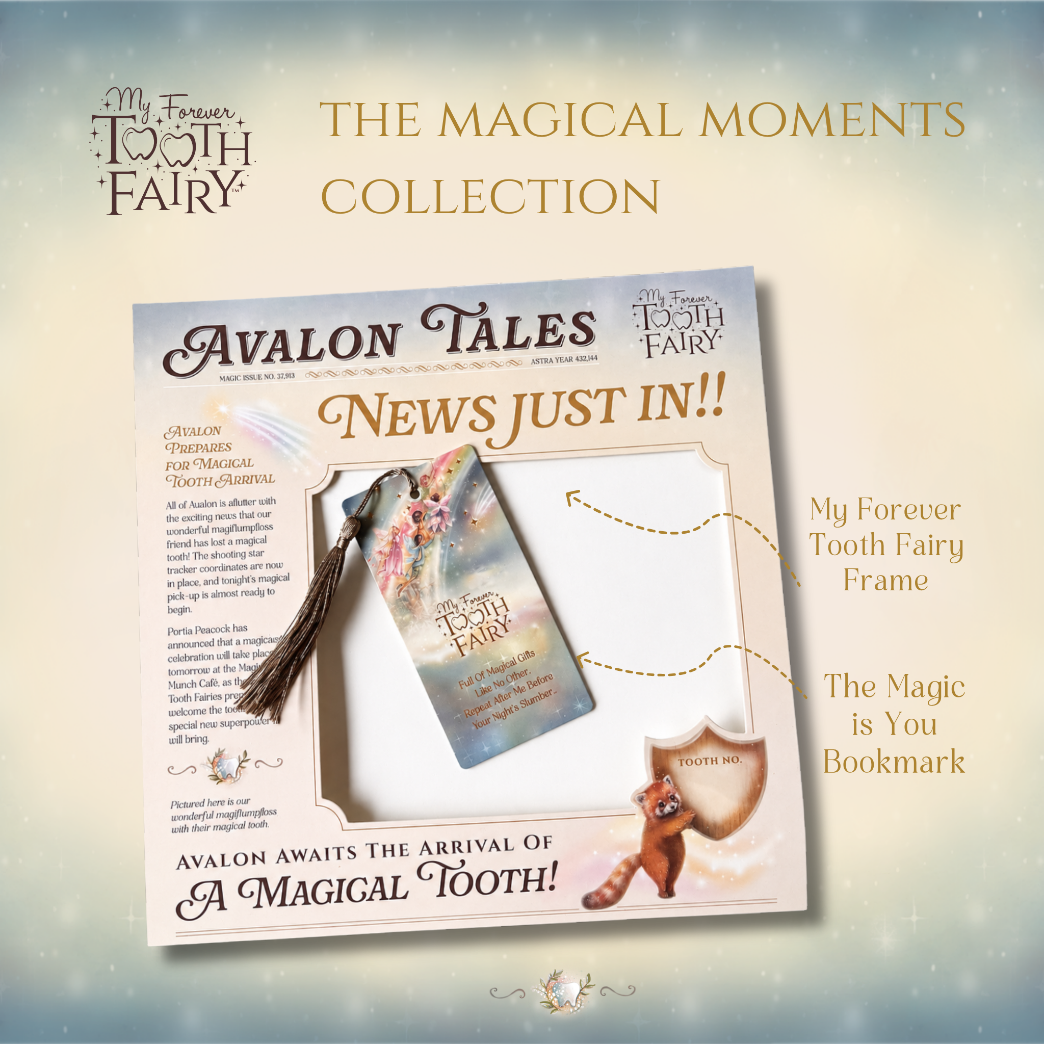 The My Forever tooth fairy frame and bookmark